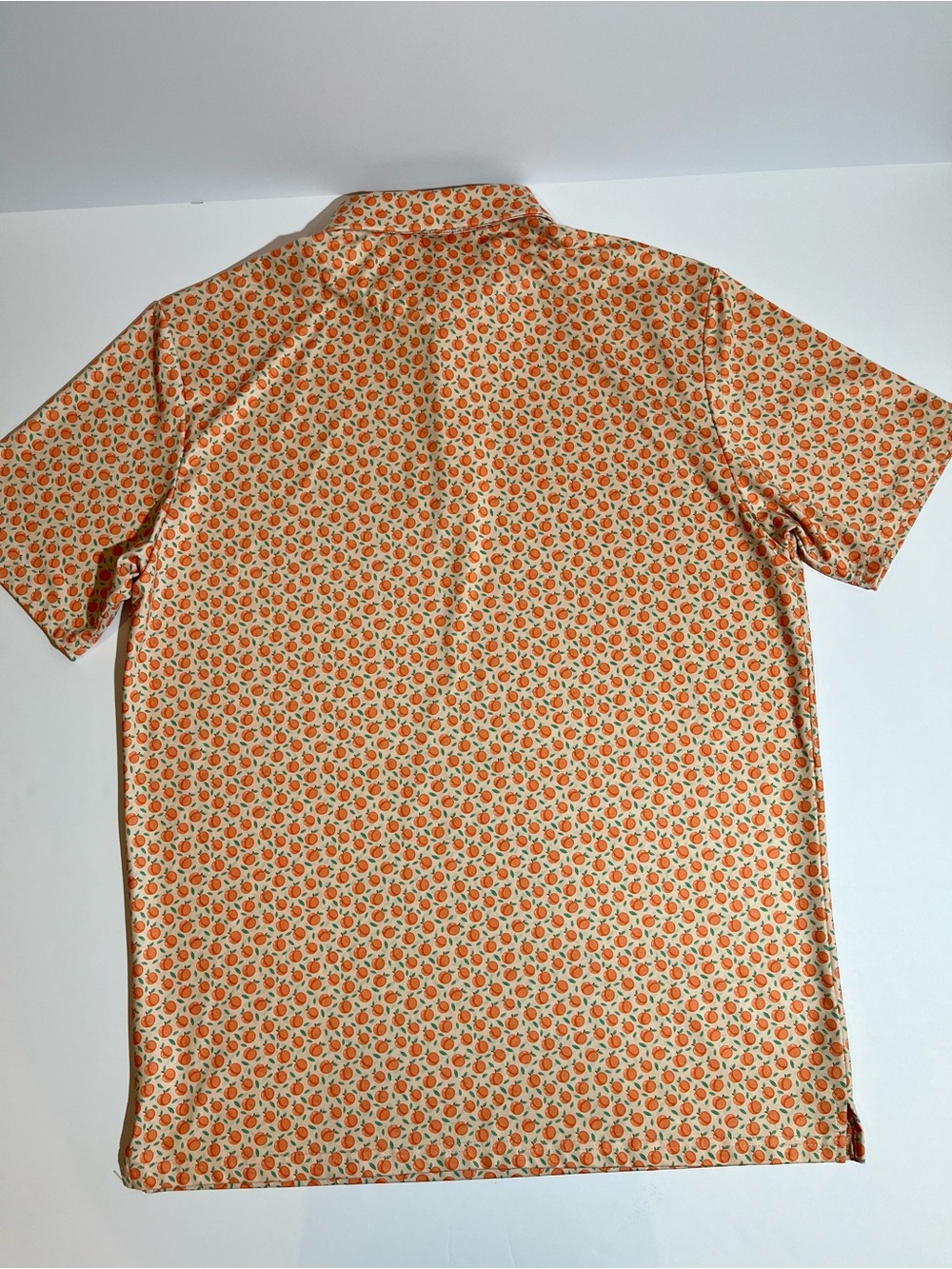 Bogey Bros Size Large Orange Peach Print Polo Tee Shirt Golf Funny - Picture 5 of 7